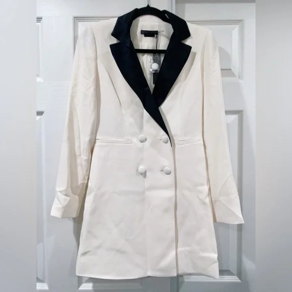 NWT $550 Alice + Olivia Kryie Tuxedo Blazer Dress - Picture 12 of 14